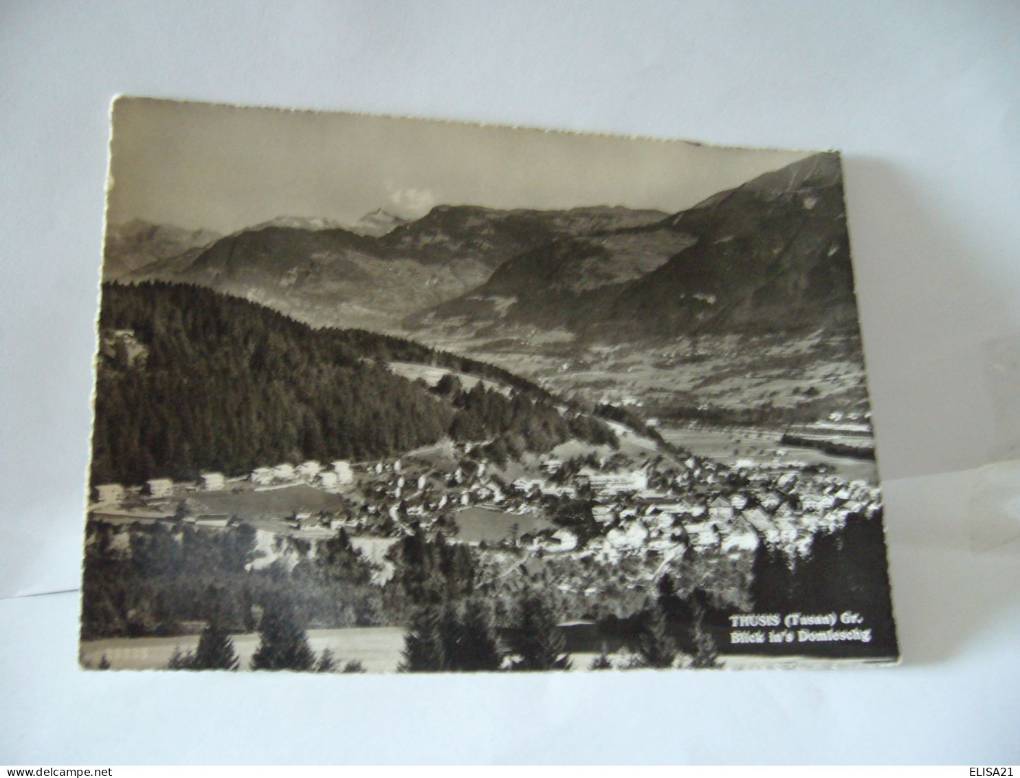 THUSIS TUSAN  SUISSE GR GRISON BLICK IN'S DOMIESSCHG  CPA 1953 - Thusis