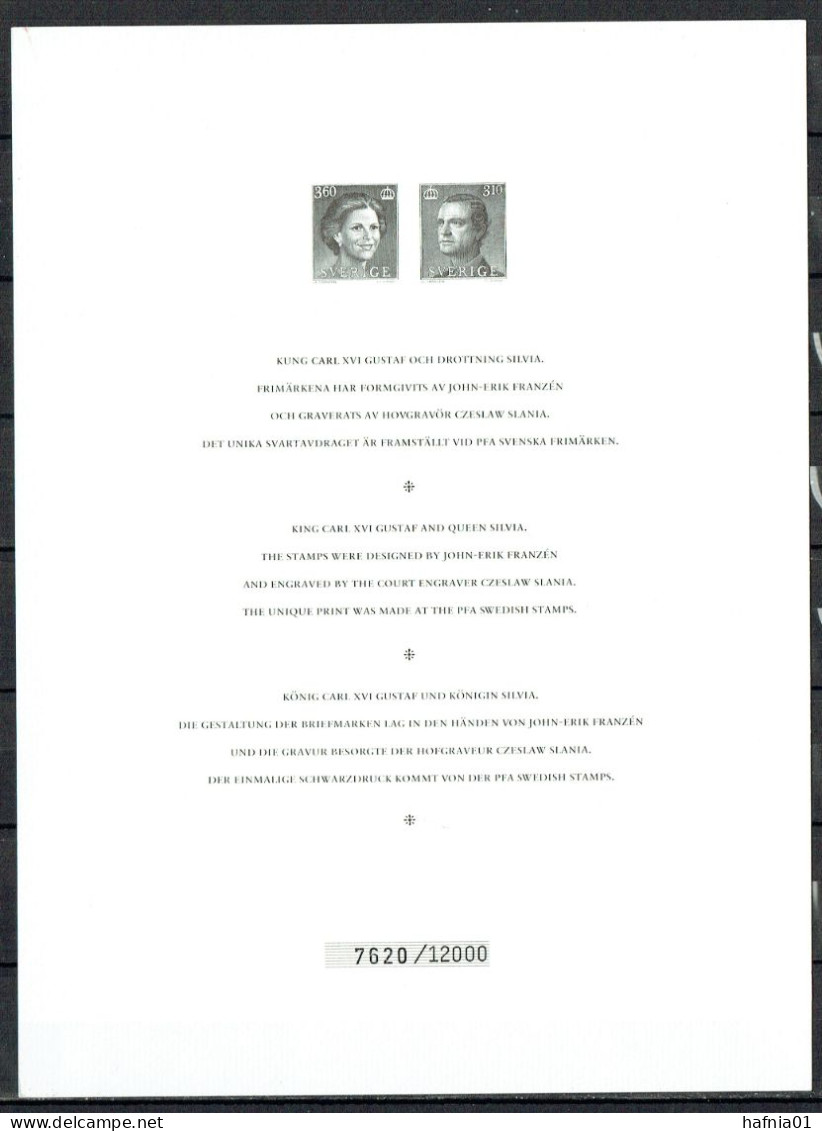 Czeslaw Slania. Sweden 1987. Michel 1418 - 1419 Blackprint.  LIMITED EDITION !! - Proofs & Reprints