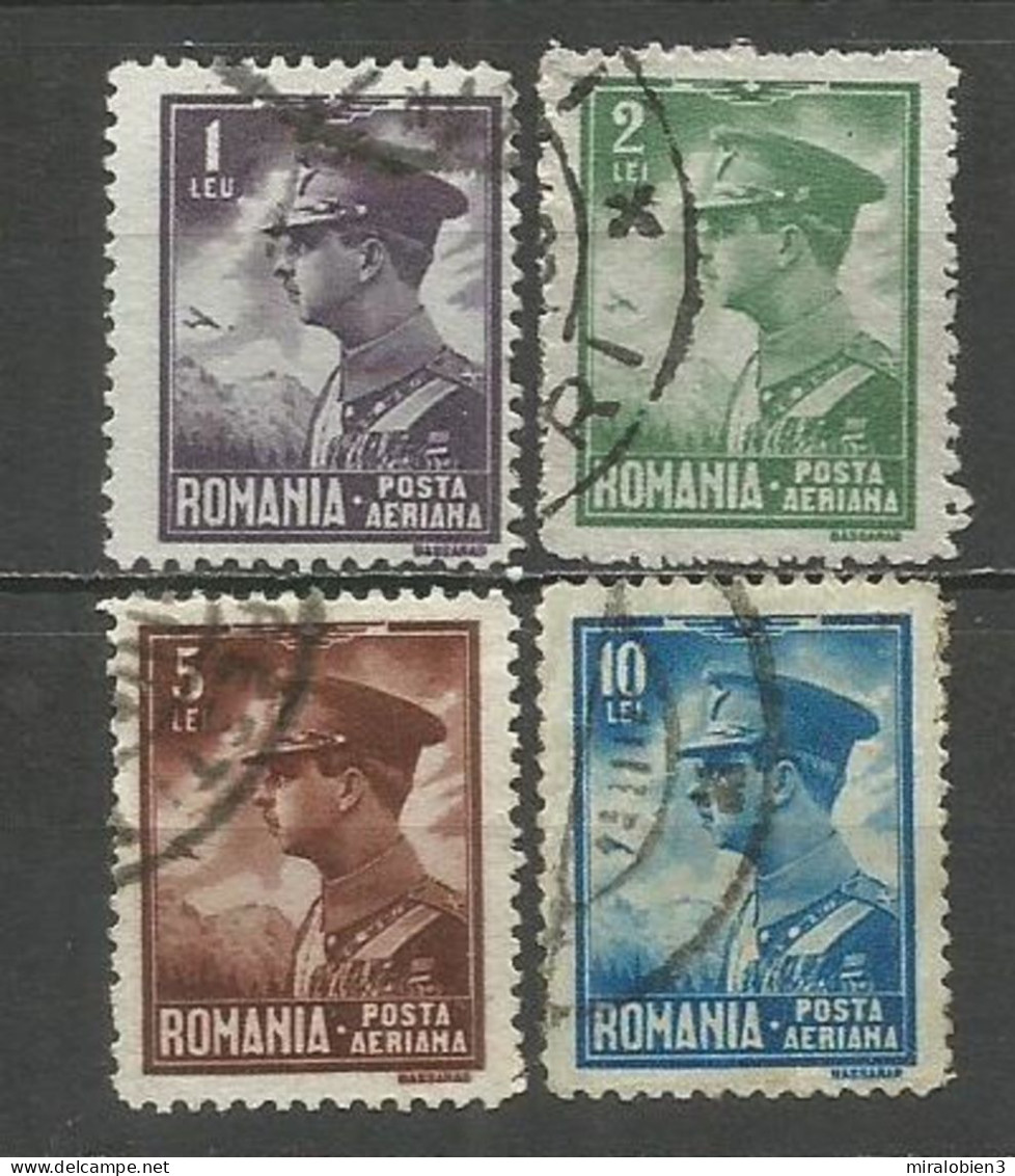 RUMANIA CORREO AEREO YVERT NUM. 7/10 SERIE COMPLETA USADA - Used Stamps
