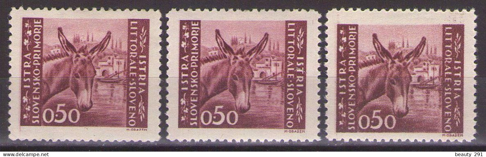 ISTRIA E LITORALE SLOVENO 1946. Tiratura Di Zagabria, Dent. 12, Sass. 52,DIFFERENT COLOR  MH* - Jugoslawische Bes.: Slowenische Küste