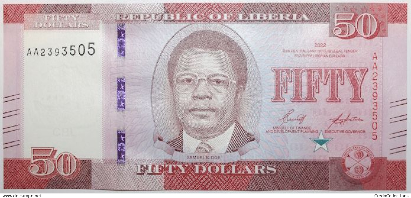 Liberia - 50 Dollars - 2022 - PICK 40a - NEUF - Liberia