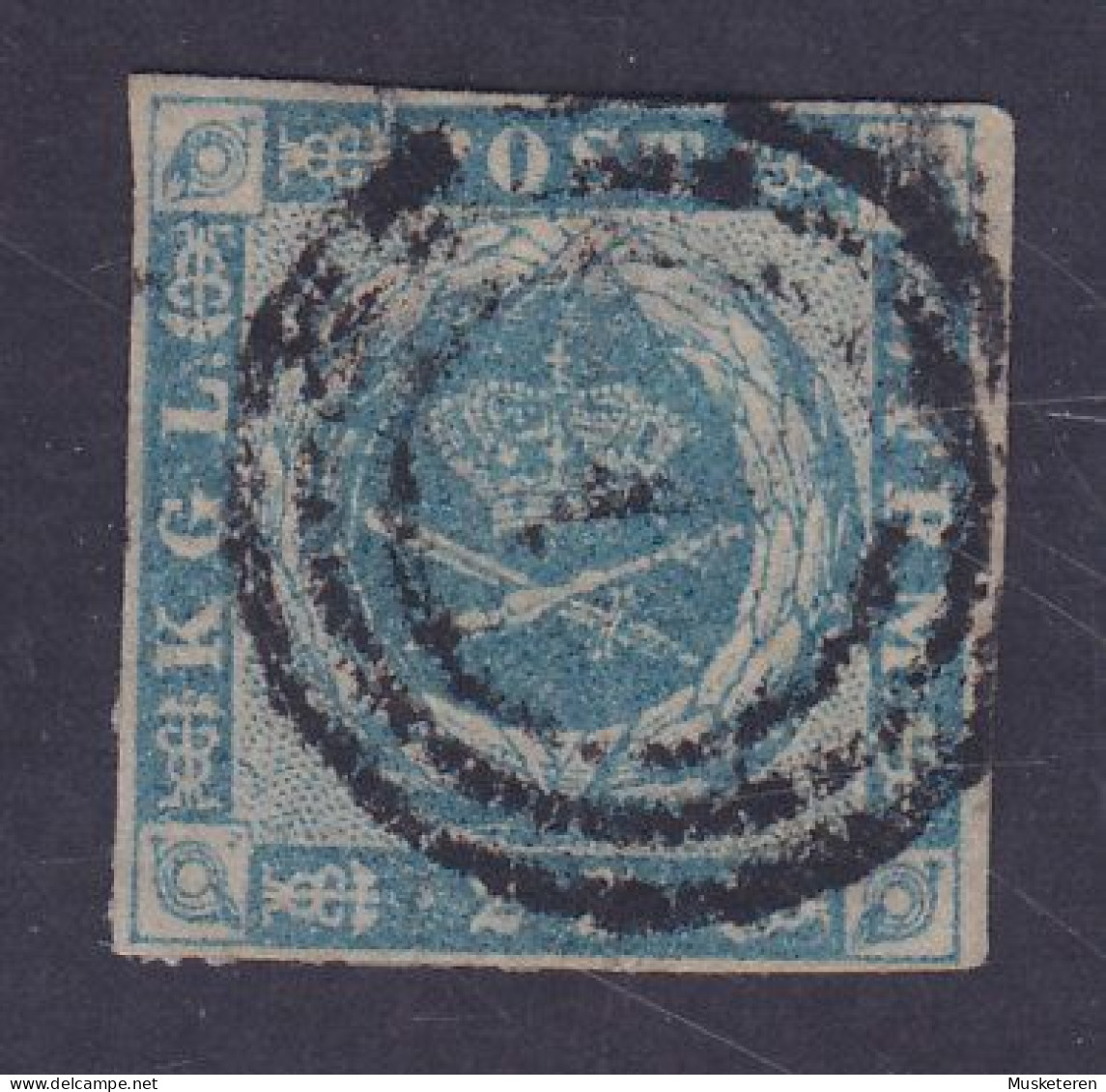 Denmark 1854 Mi. 3, 2 Skilling Kroninsignien Im Lorbeerkranz (2 Scans) - Used Stamps