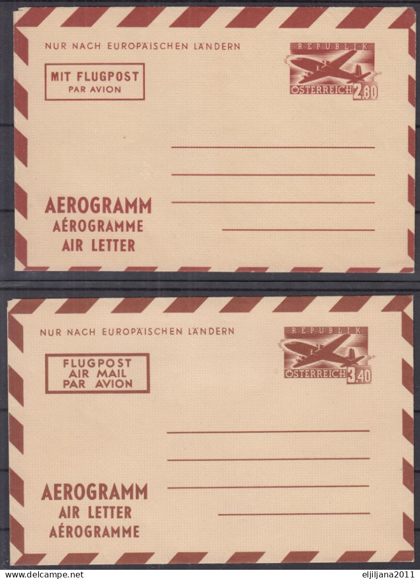 SALE !! 50 % OFF !! ⁕ Austria 1965 ⁕ Aerogramm / Airmail / Flugpost 2.80 & 3.40 ⁕ 2v Unused Cover - Lettres & Documents