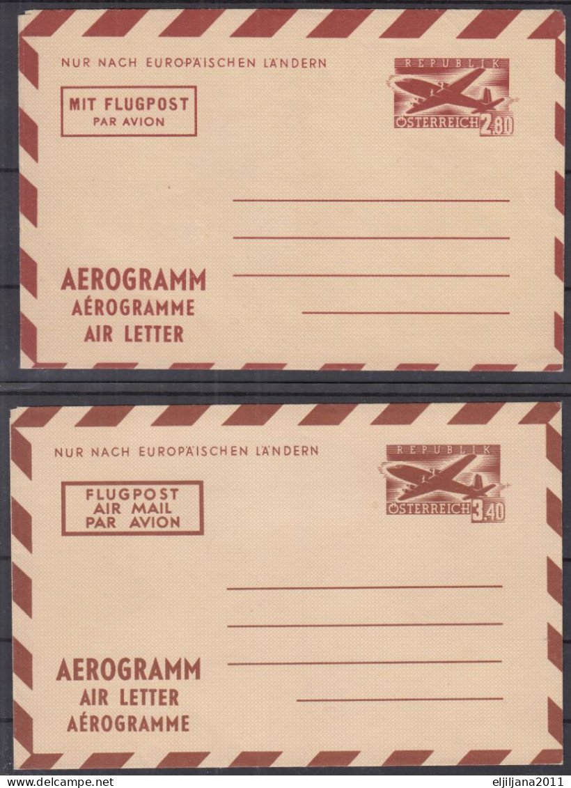 SALE !! 50 % OFF !! ⁕ Austria 1965 ⁕ Aerogramm / Airmail / Flugpost 2.80 & 3.40 ⁕ 2v Unused Cover - Cartas & Documentos