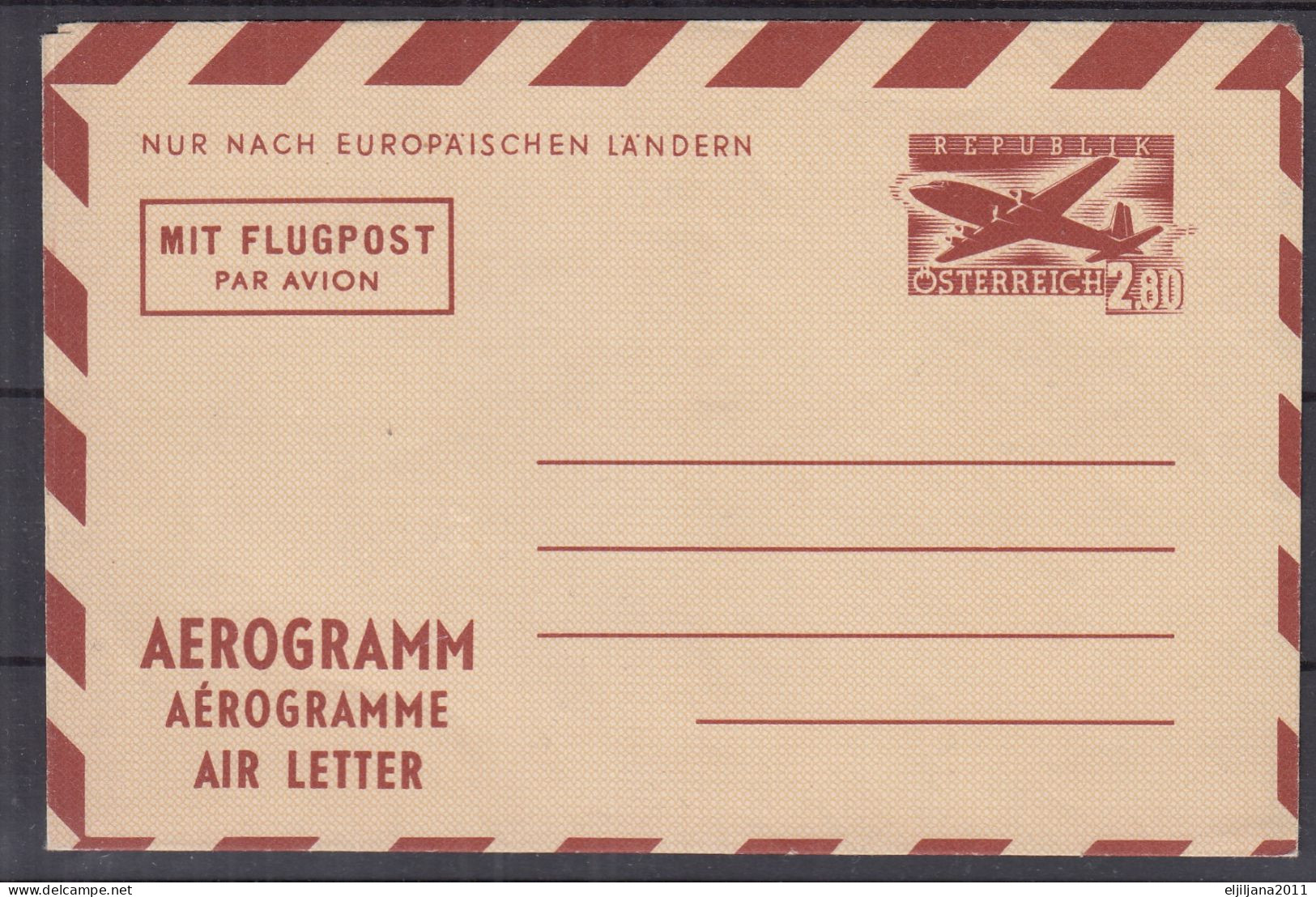 SALE !! 50 % OFF !! ⁕ Austria 1965 ⁕ Aerogramm / Airmail / Flugpost 2.80 & 3.40 ⁕ 2v Unused Cover - Lettres & Documents