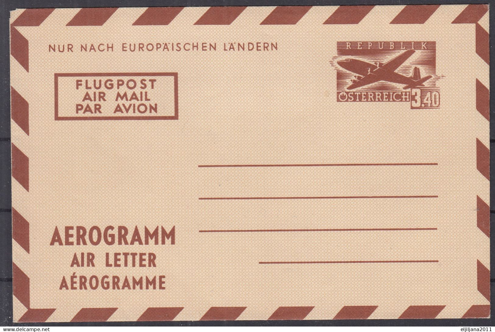 SALE !! 50 % OFF !! ⁕ Austria 1965 ⁕ Aerogramm / Airmail / Flugpost 2.80 & 3.40 ⁕ 2v Unused Cover - Brieven En Documenten