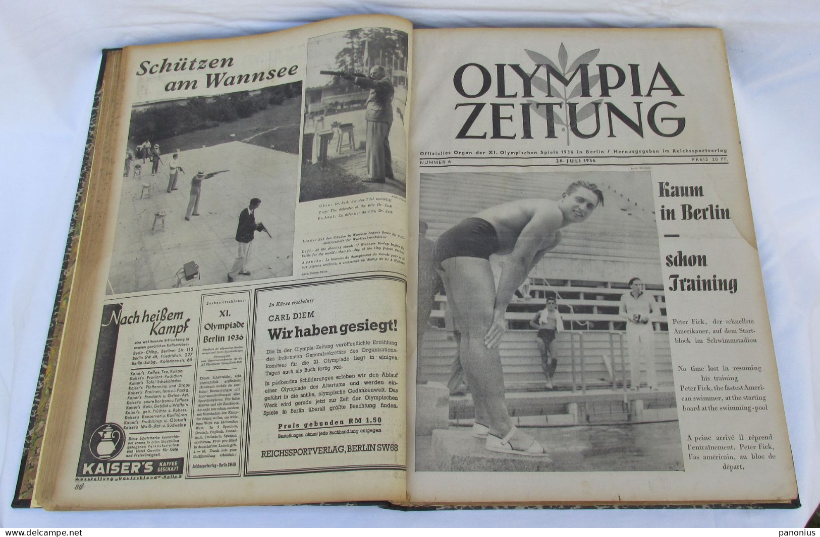 OLYMPIA ZEITUNG NEWSPAPER OLYMPIC GAMES BERLIN GERMANY 1936 SET 30 NUMBERS!!!