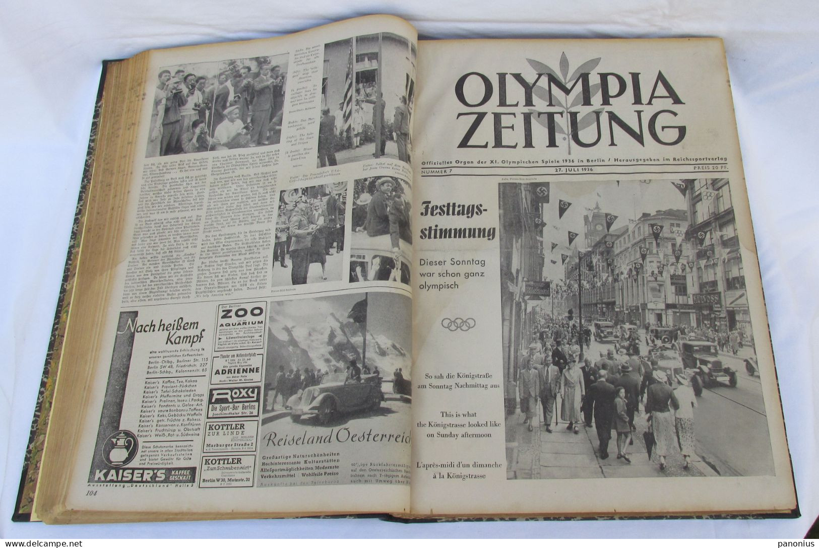 OLYMPIA ZEITUNG NEWSPAPER OLYMPIC GAMES BERLIN GERMANY 1936 SET 30 NUMBERS!!!