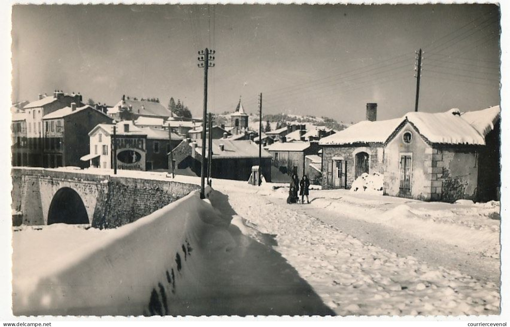 CPSM - LANGOGNE (Lozère) - Quartier Du Pont Neuf En Temps De Neige - Langogne