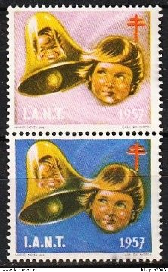 Vignettes/ Vinhetas, Portugal 1957 - Tuberculosos, I.A.N.T. -||-  Série Complète - MNH - Lokale Uitgaven