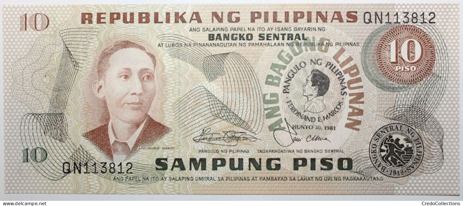 Philippines - 10 Piso - 1981 - PICK 167a - NEUF - Philippines