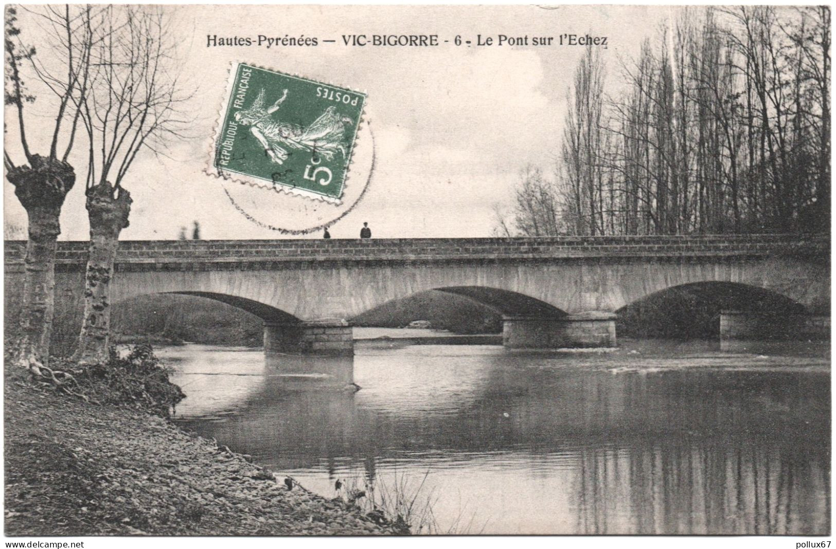 CPA DE VIC-BIGORRE  (HAUTES-PYRÉNÉES)  LE PONT SUR L'ECHEZ - Vic Sur Bigorre