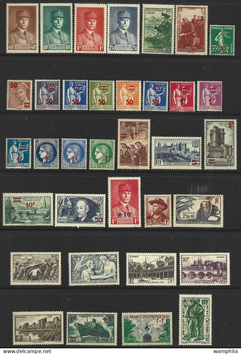 Année 1941 Complète 70 Timbres ** Cote 178€ Sur 2 Scanns - 1940-1949