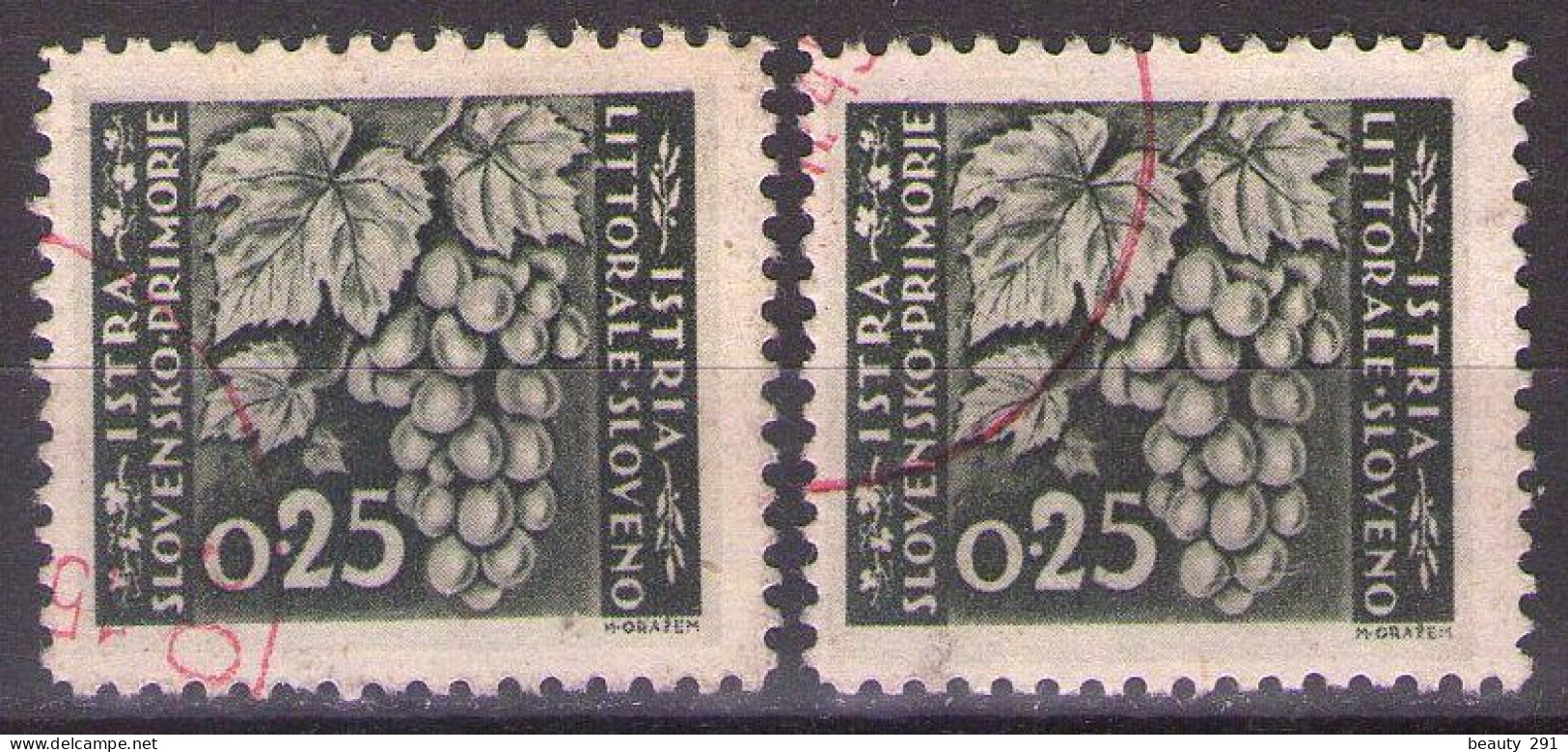 ISTRIA E LITORALE SLOVENO 1945. Tiratura Di Lubiana, Dent. 10 1/2-11 1/2, Sass. 41,TIPO II  USED - Joegoslavische Bez.: Slovenische Kusten