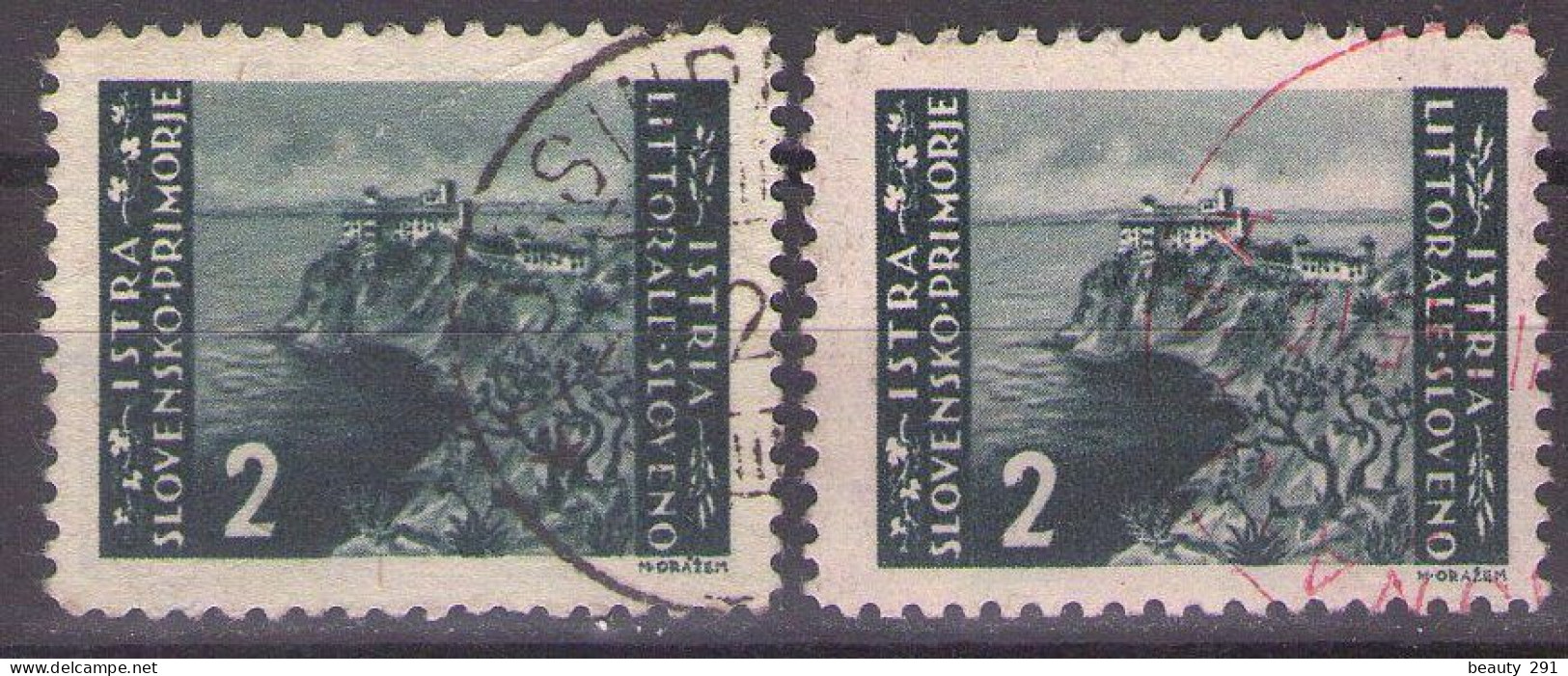 ISTRIA E LITORALE SLOVENO 1945. Tiratura Di Lubiana, Dent. 10 1/2-11 1/2, Sass. 45,DIFFERENT COLOR  USED - Joegoslavische Bez.: Slovenische Kusten