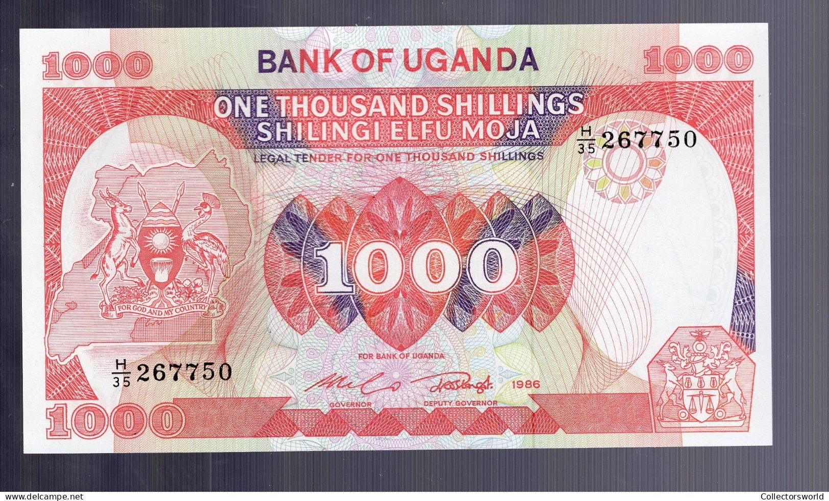 Uganda 1000 Shilling 1986 P26 UNC - Oeganda