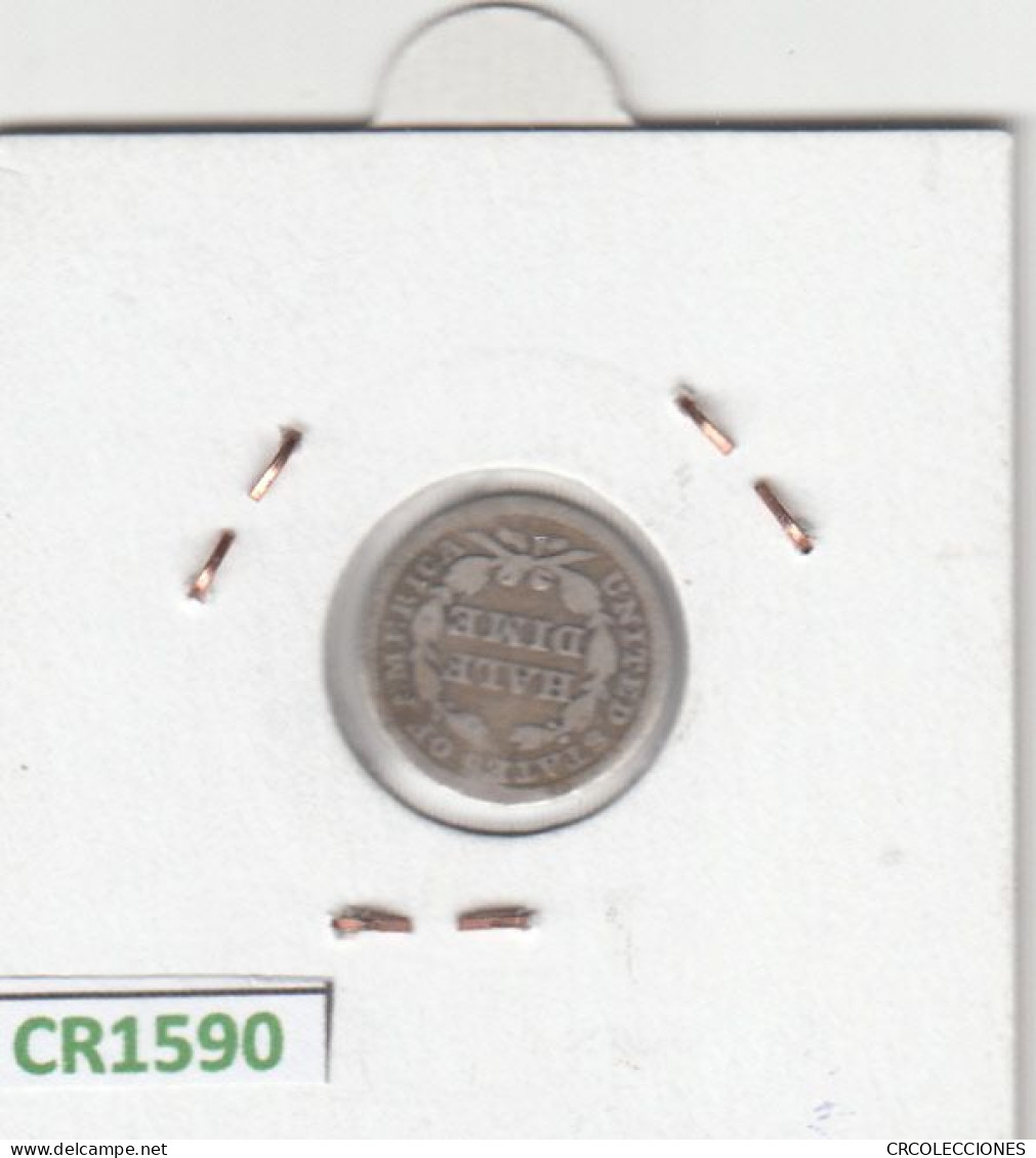 CR1590 MONEDA EEUU 0,5 DIME PLATA 1848  BC - Post-Koloniaal