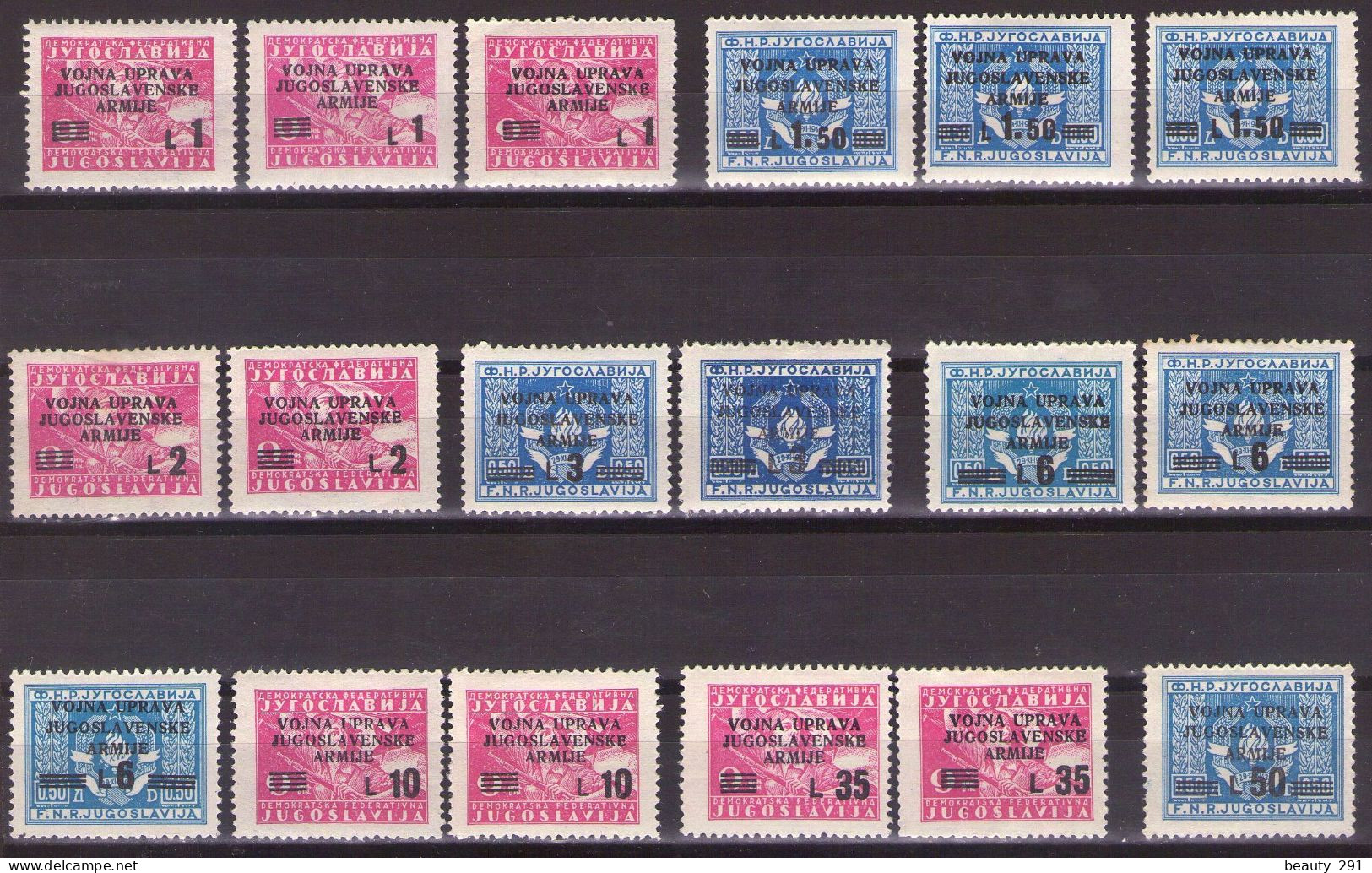 1947 ISTRIA E LITORALE SLOVENO,AMMINISTRAZIONE MILITARE JUGOSLAVA ,LOT MH* - Occ. Yougoslave: Littoral Slovène