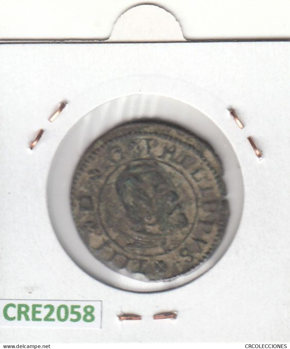 CRE2058 MONEDA ESPAÑA FELIPE IV 16 MARAVEDIS 1664 MADRID COBRE BC - Autres & Non Classés