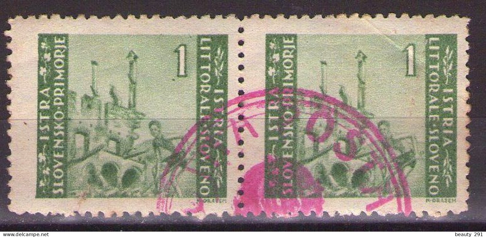 ISTRIA E LITORALE SLOVENO 1946. Tiratura Di Zagabria, Dent. 12, Sass. 53, USED - Joegoslavische Bez.: Slovenische Kusten