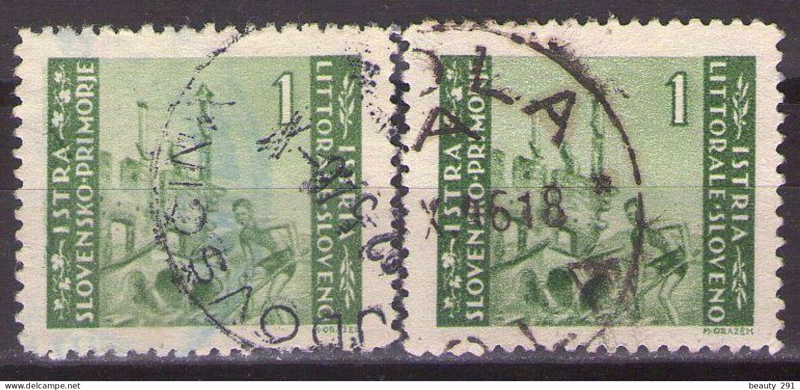 ISTRIA E LITORALE SLOVENO 1946. Tiratura Di Zagabria, Dent. 12, Sass. 53, USED - Ocu. Yugoslava: Litoral Esloveno