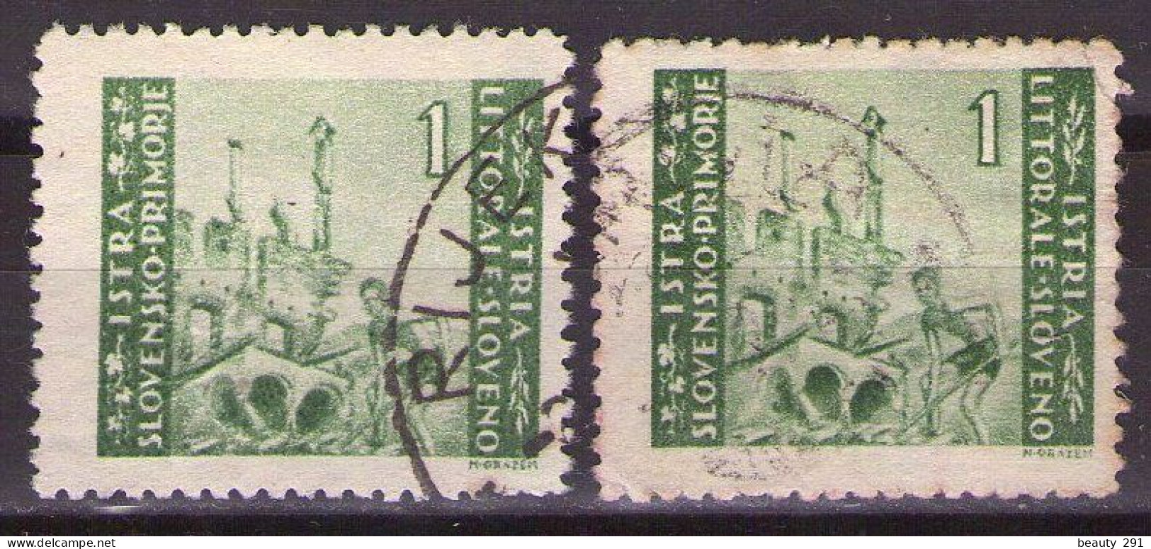 ISTRIA E LITORALE SLOVENO 1946. Tiratura Di Zagabria, Dent. 12, Sass. 53, USED - Yugoslavian Occ.: Slovenian Shore