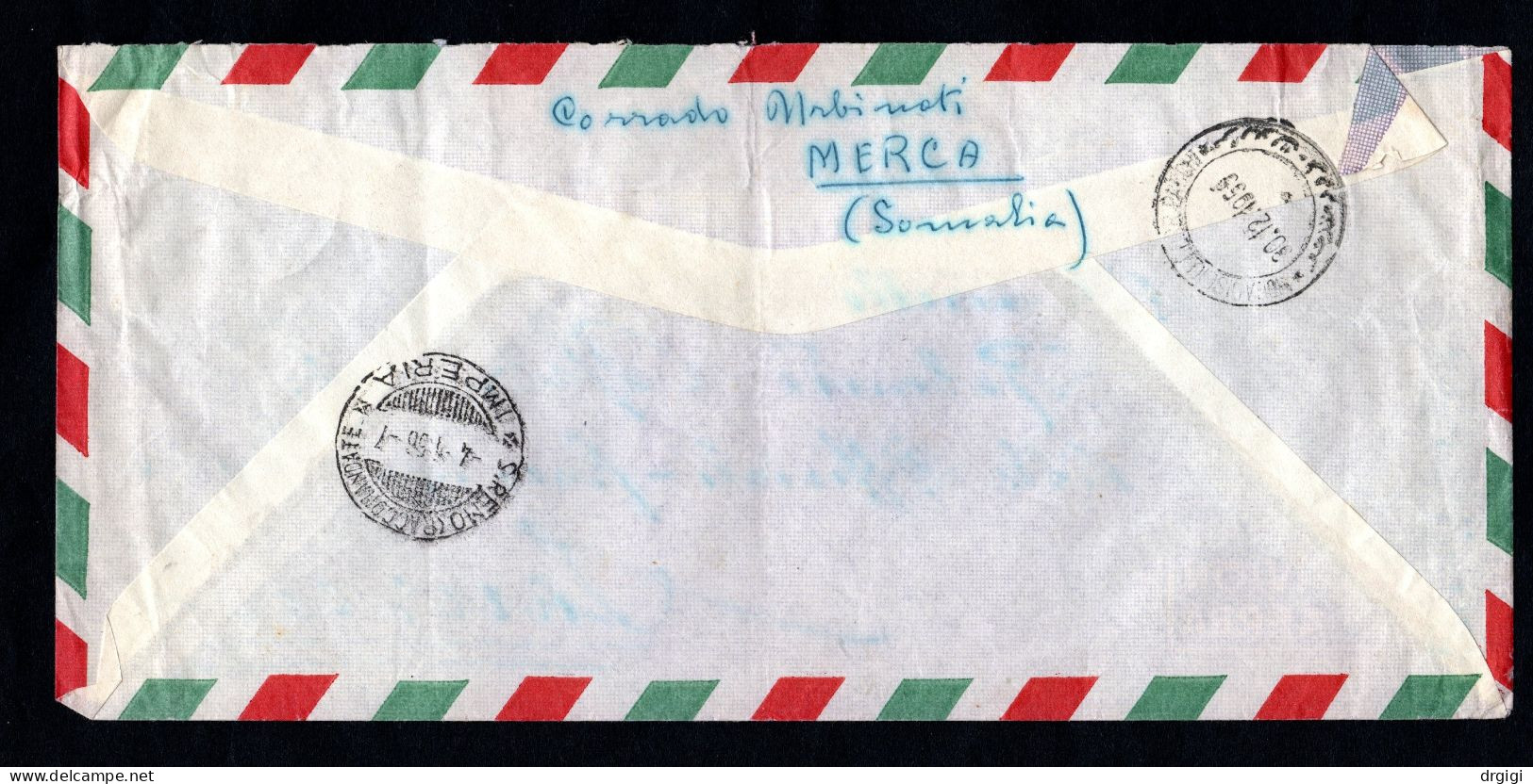 Somalia AFIS, POSTA VIAGGIATA 1955, MOGADISCIO PER SANREMO (IM) - Somalie (AFIS)