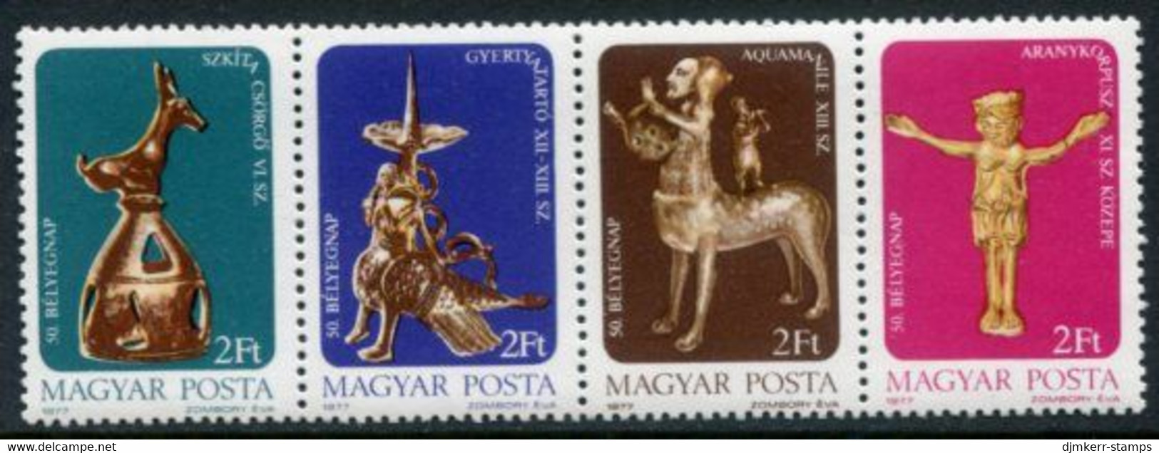 HUNGARY 1977 Stamp Day: Art Treasures MNH / **.  Michel 3209-12 - Unused Stamps