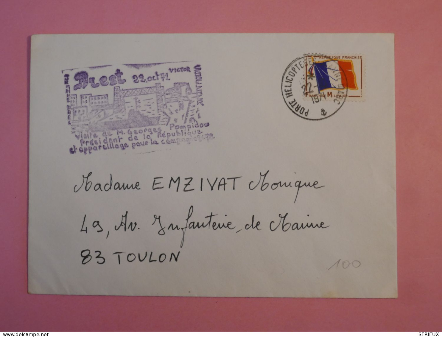 DB18  FRANCE BELLE LETTRE  JEANNE D ARC   1971 BREST A TOULON  +POMPIDOU +AFF. PLAISANT+++ - 1960-.... Brieven & Documenten