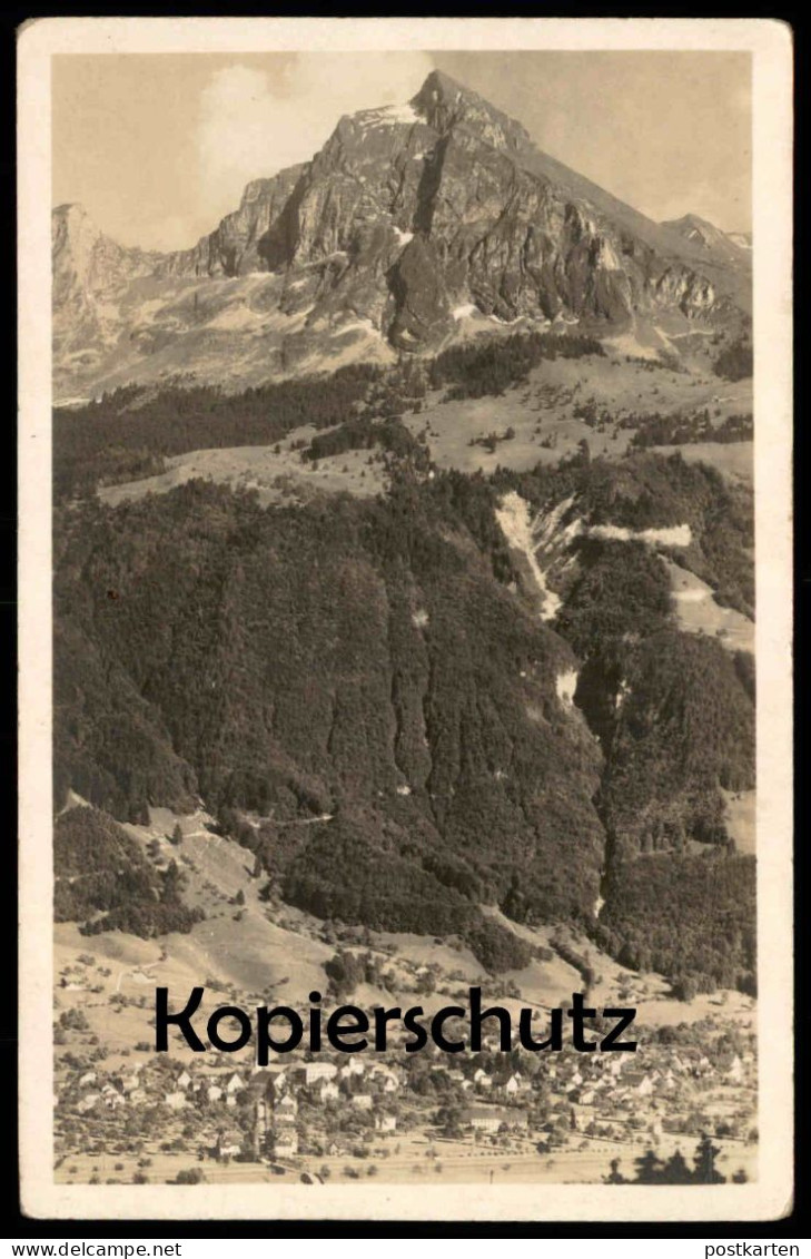 ALTE POSTKARTE MOLLIS GEGEN FROHNALPSTOCK PANORAMA 2127 METER GLARUS SCHWEIZ SUISSE Cpa Postcard Ansichtskarte AK - Mollis