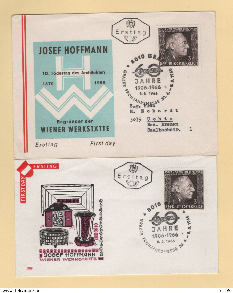 FDC - 1966 - N°1040 - Architecte Josef Hoffmann - FDC