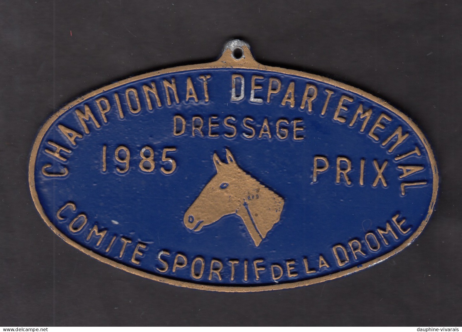 DROME 26 - PLAQUE DE CONCOURS HIPPIQUE - DRESSAGE - CHAMPIONNAT DROME - 1985 - Equitation