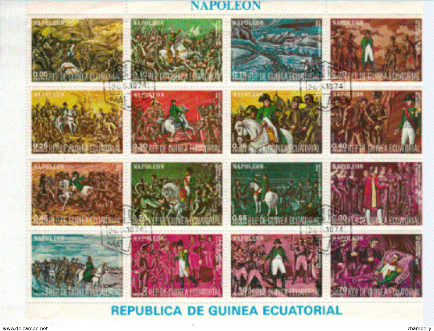 Guinée Equatoriale - "Napoléon - Sa Vie" - Feuillet Oblitéré N° 109 + PA Accolé N° 93 De 1977 - Guinée Equatoriale