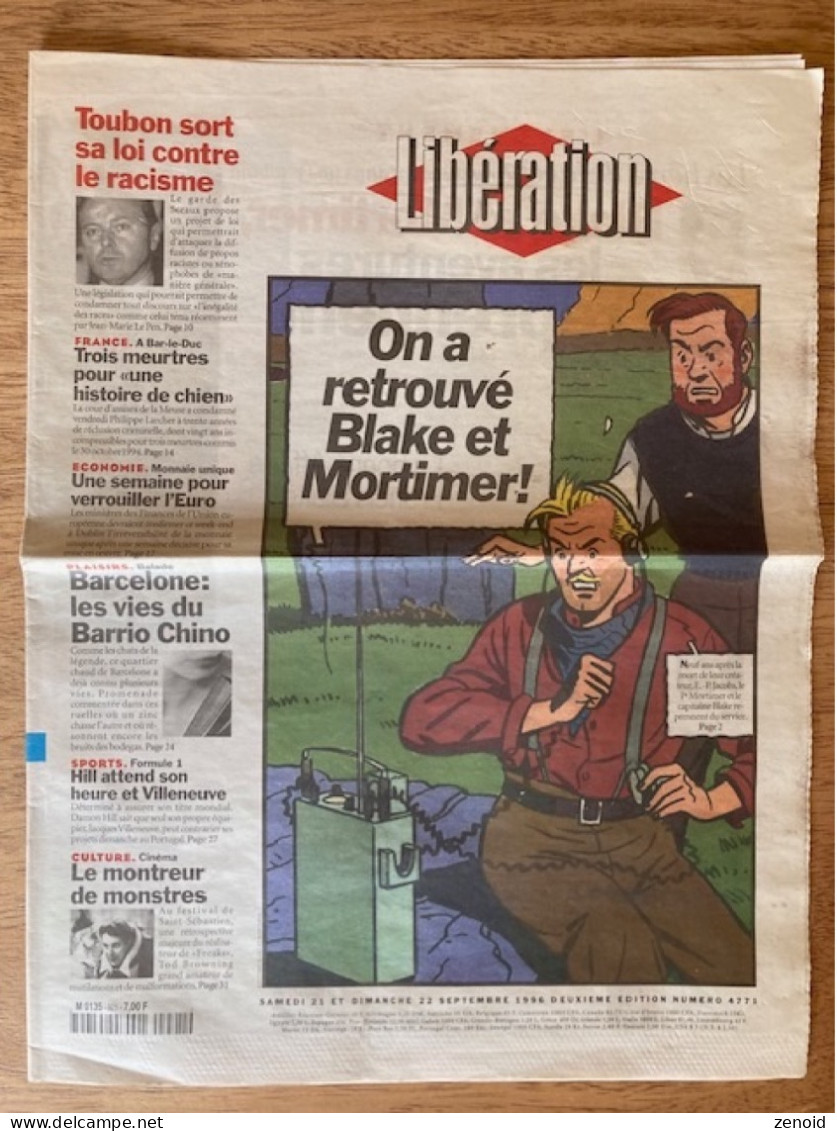 Libération N° 4771 - Blake Et Mortimer - Blake Et Mortimer