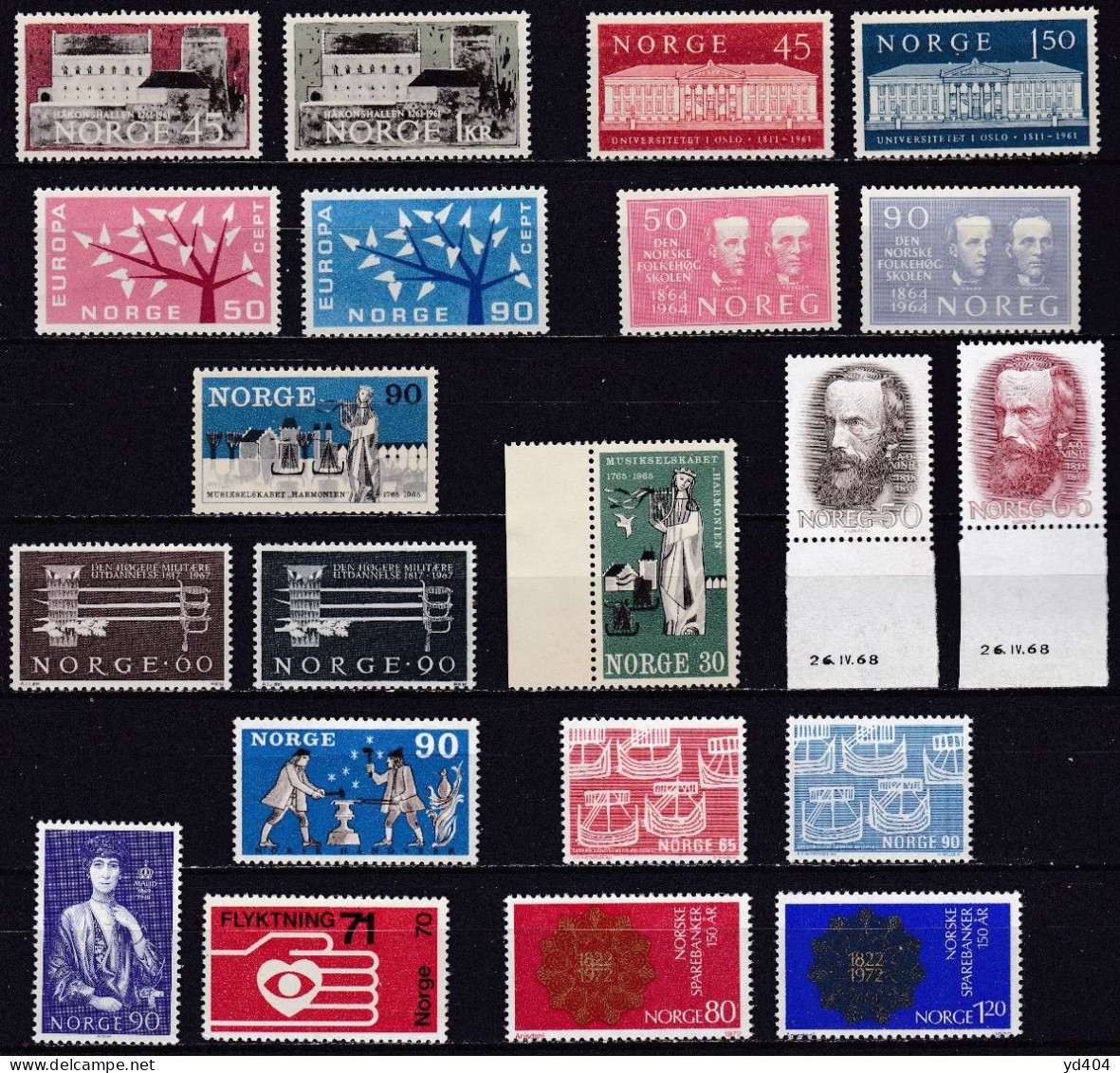 NO231B – NORVEGE - NORWAY – 1961-72 – MNH LOT – Y&T # 433595 MNH 28,50 € - Ungebraucht