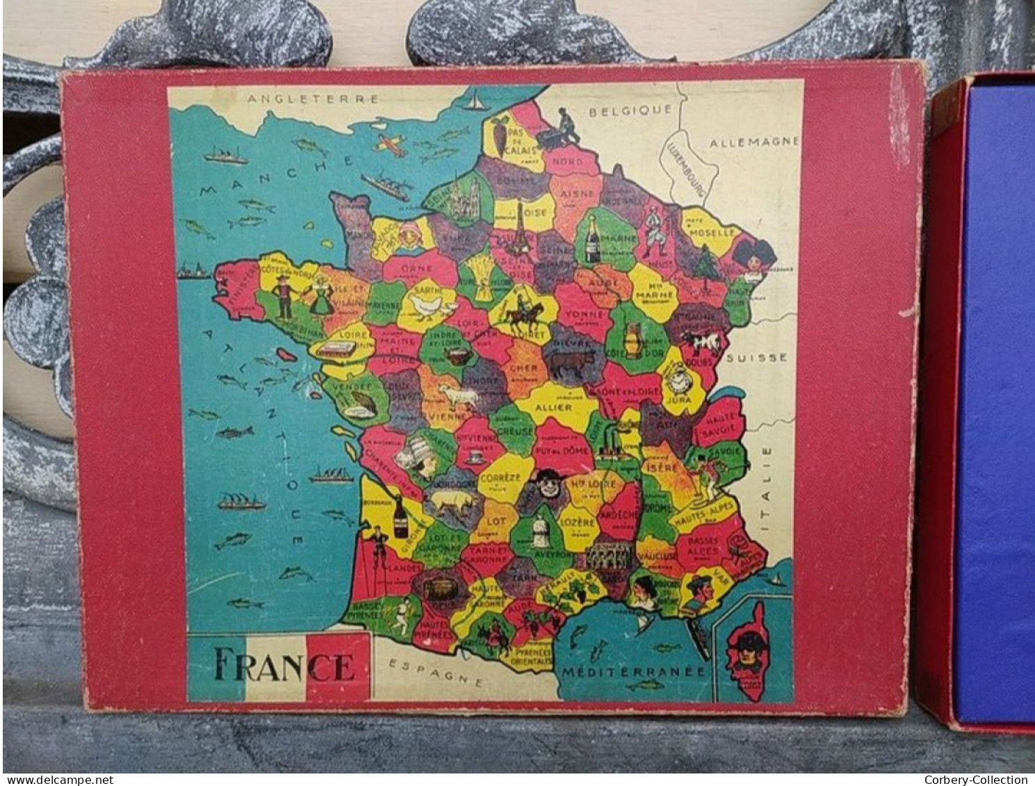 Ancien Jeu de Société Puzzle Carte de France