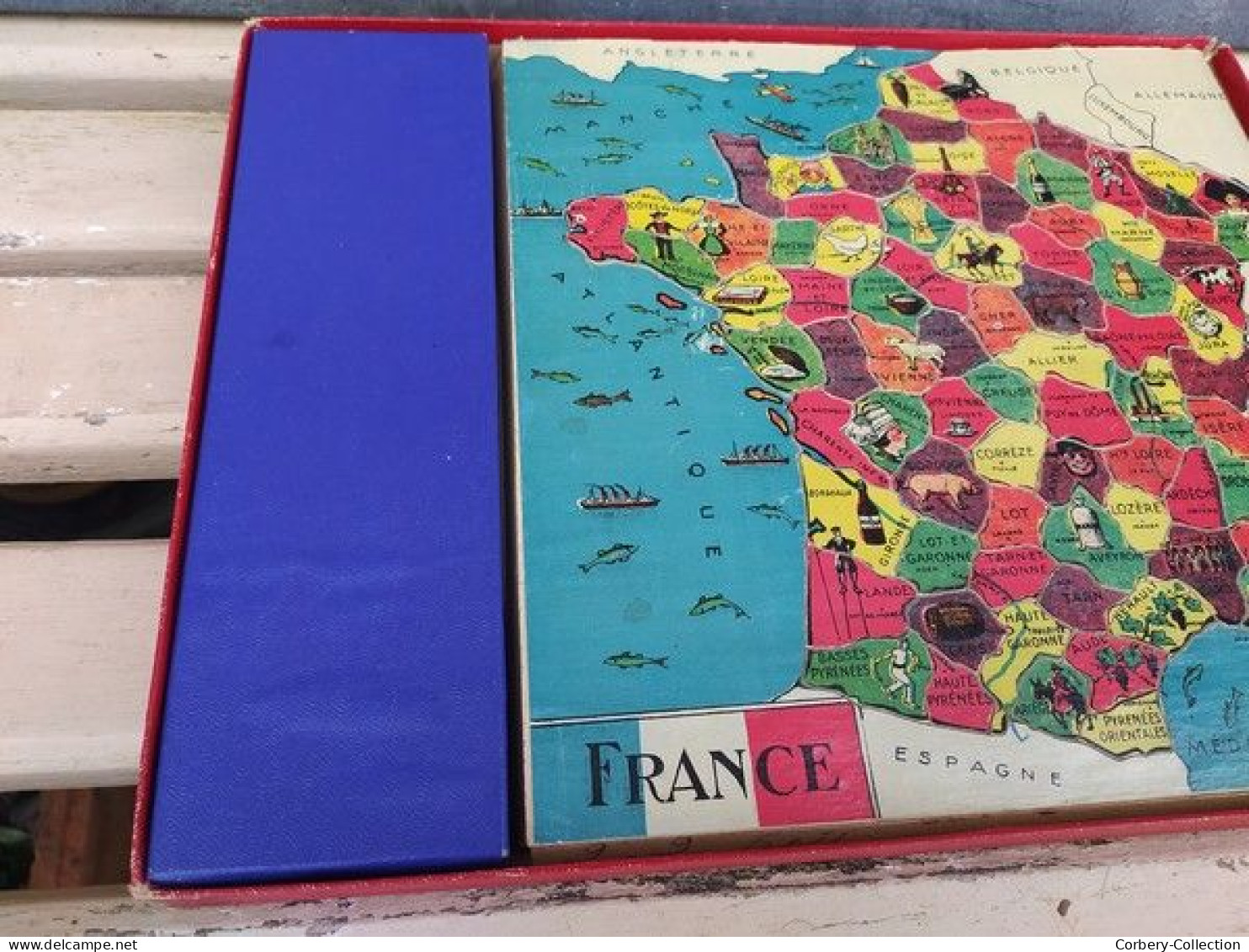 Ancien Jeu de Société Puzzle Carte de France