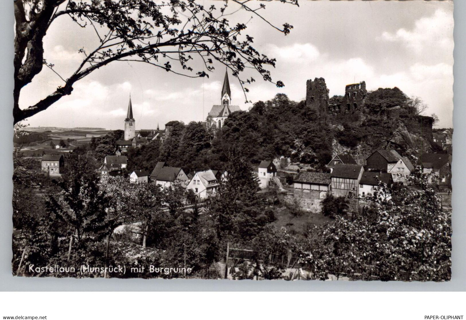 5448 KASTELLAUN, Blick über Den Ort Mit Burgruine, 1964 - Kastellaun