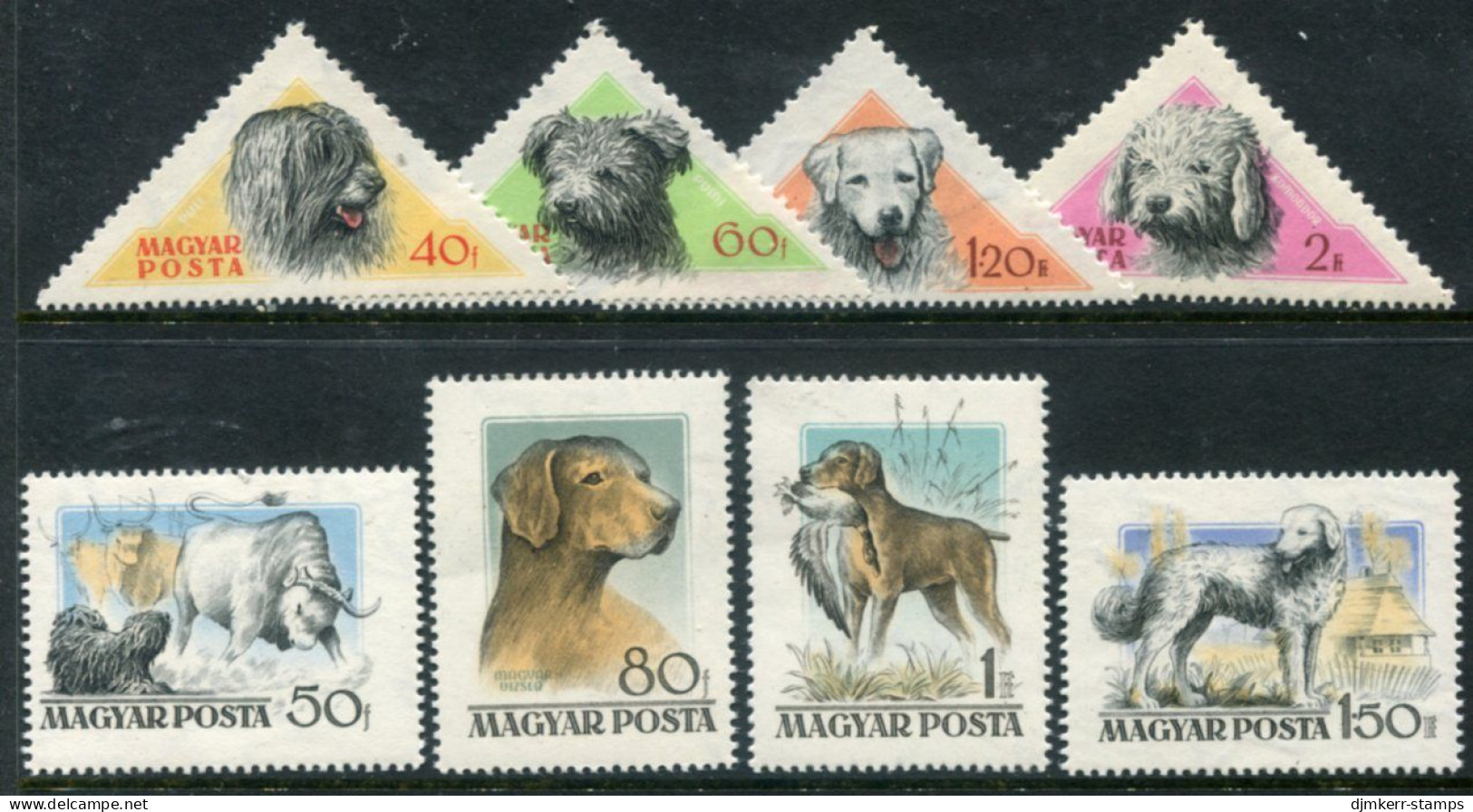 HUNGARY 1956 Dogs MNH / **.  Michel 1460-67 - Unused Stamps
