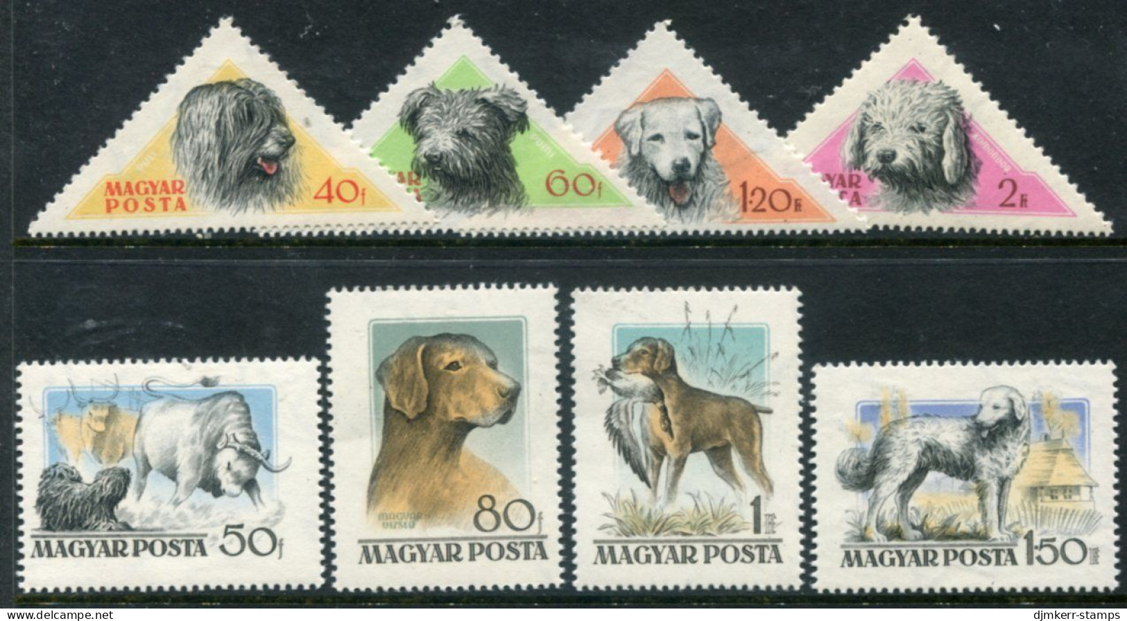 HUNGARY 1956 Dogs MNH / **.  Michel 1460-67 - Nuevos