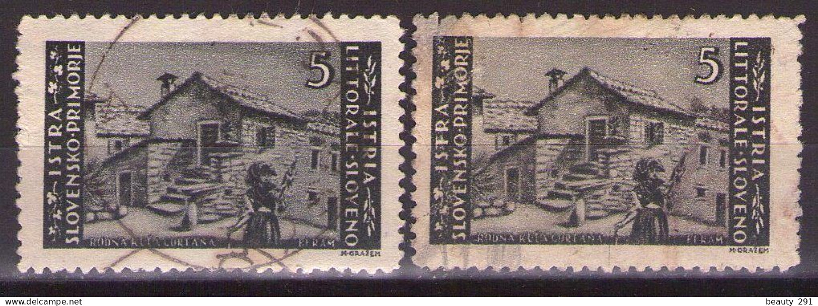 ISTRIA E LITORALE SLOVENO 1946. Tiratura Di Zagabria, Dent. 12, Sass. 57, USED - Joegoslavische Bez.: Slovenische Kusten