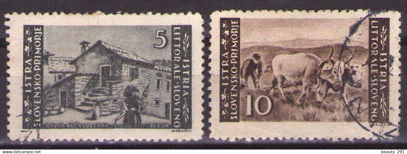 ISTRIA E LITORALE SLOVENO 1946. Tiratura Di Zagabria, Dent. 12, Sass. 57,58 USED - Occup. Iugoslava: Litorale Sloveno