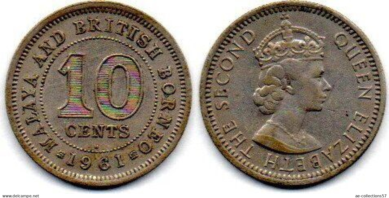 MA 25260  / Malaya 10 Cents 1961 H TTB - Maleisië