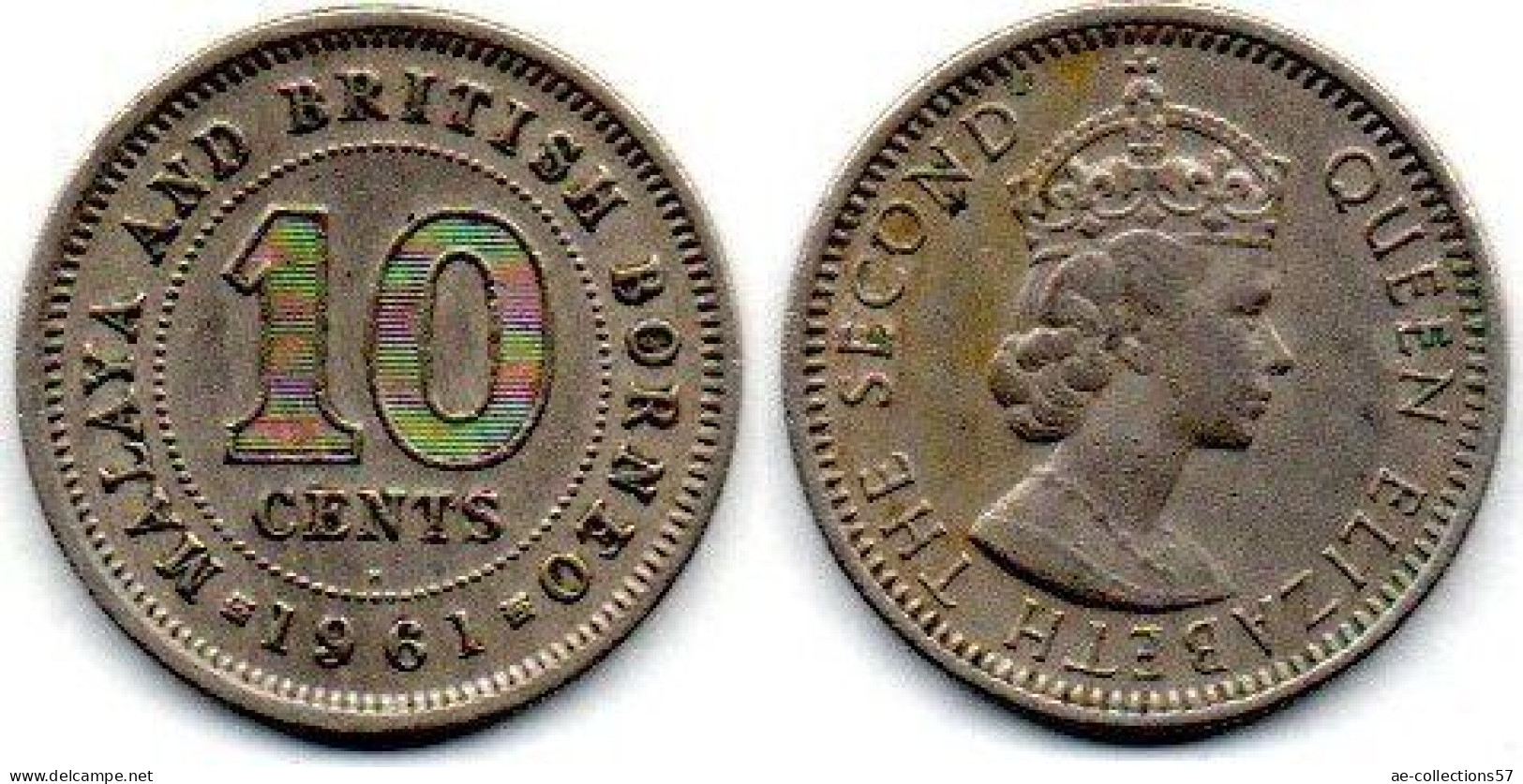 MA 25263 / Malaya 10 Cents 1961 H TTB - Malaysie