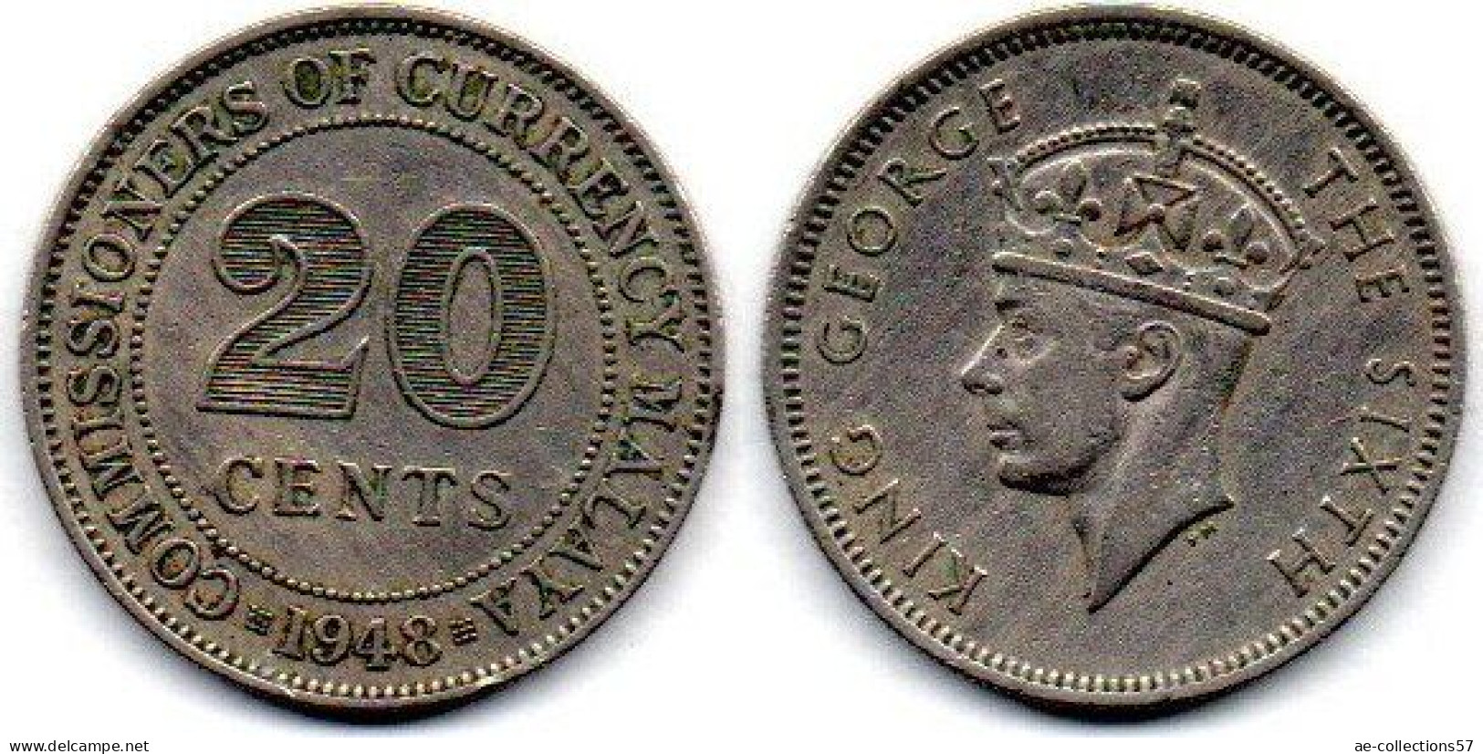 MA 25266 / Malaya 20 Cents 1948 TTB - Malasia