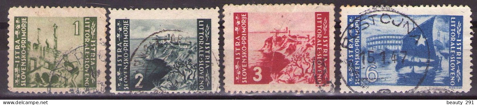 ISTRIA E LITORALE SLOVENO 1946. Tiratura Di Belgrado, Dent. 11-1/2, Sass. 63-66 USED - Yugoslavian Occ.: Slovenian Shore