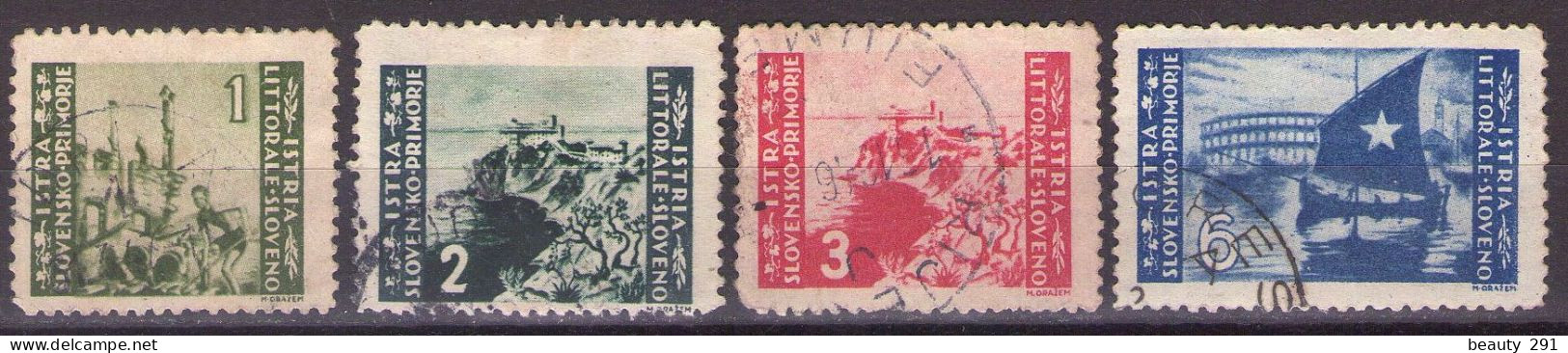 ISTRIA E LITORALE SLOVENO 1946. Tiratura Di Belgrado, Dent. 11-1/2, Sass. 63-66 USED - Yugoslavian Occ.: Slovenian Shore