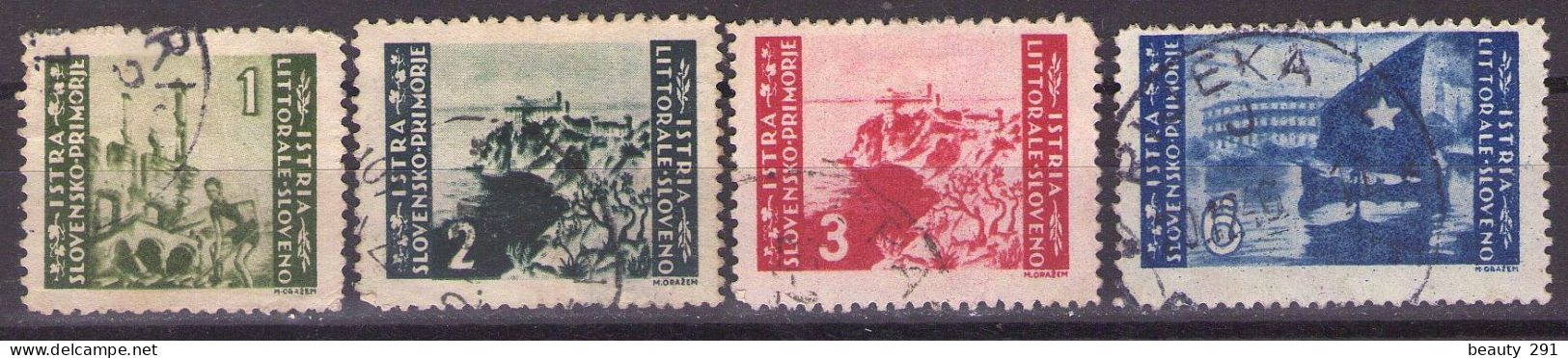 ISTRIA E LITORALE SLOVENO 1946. Tiratura Di Belgrado, Dent. 11-1/2, Sass. 63-66 USED - Occup. Iugoslava: Litorale Sloveno