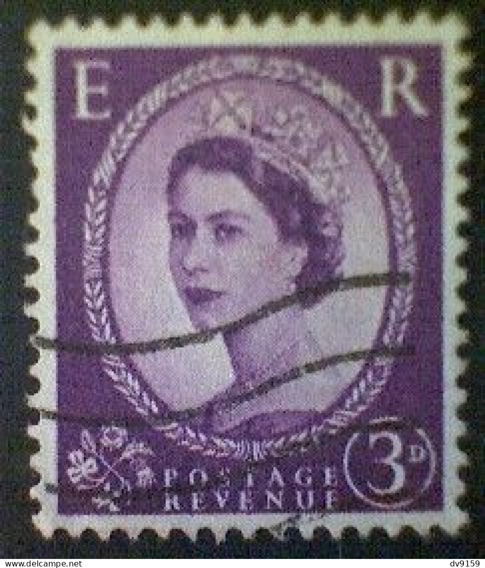 Great Britain, Scott #358, Used(o), 1958, Wilding: Queen Elizabeth II, 3d, Deep Purple - Usati