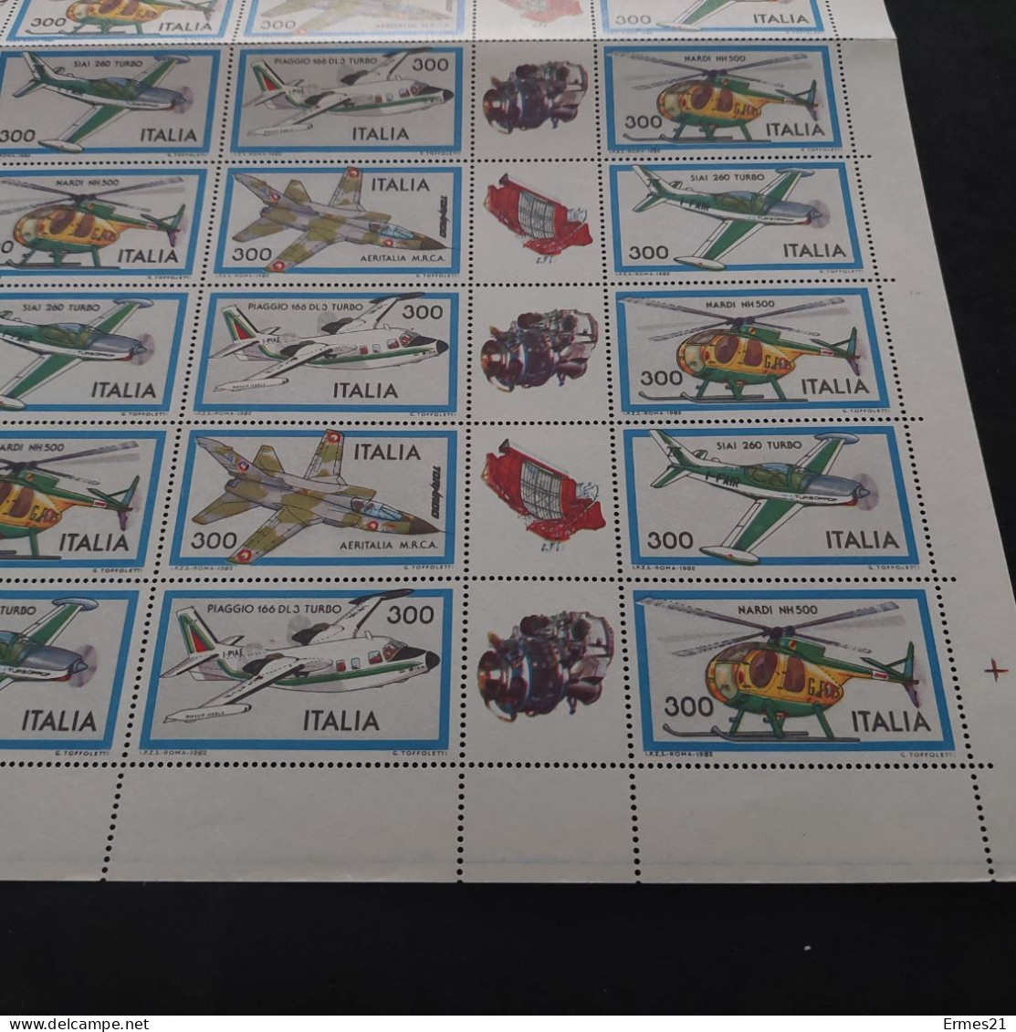 Francobolli 1982. Aeronautica Italiana. Condizioni Eccellenti. Nuovo. Valore Lire 300×40pz. - Hojas Completas